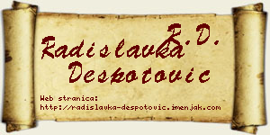 Radislavka Despotović vizit kartica